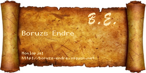 Boruzs Endre névjegykártya
